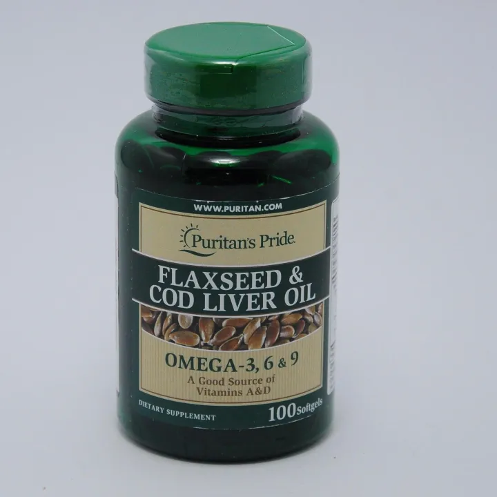 PURITAN'S PRIDE FLAXSEED & COD LIVER OIL 1000 MG OMEGA 3, 6 & 9
