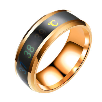 เครื่องประดับข้อมือคู่รักสแตนเลสแหวนเหล็กอารมณ์แบบอัจฉริยะเปลี่ยนสีได้อารมณ์แหวนแฟชั่น