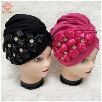 【YF】 Promotion Price Hot Sale African Muslim Women Headwear Applique Hat Fashion Temperament Versatile Dubai Headdress Cap-11