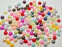 1000 Mixed Colour Half Pearl Bead 6mm Flat Back Round Gems Scrapbook Craft Beads