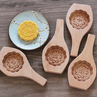 【CW】 Wood Mooncake Mold Cookie Cutter Persimmon Chocolate Mould Diy Bakeware Mid-Autumn