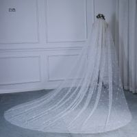 Elegant Wedding Accessories 3.5 Meters Wedding Veil White Bridal Veil With Comb Wedding Veil  with Printing Stars Hot Sale Hair Accessories