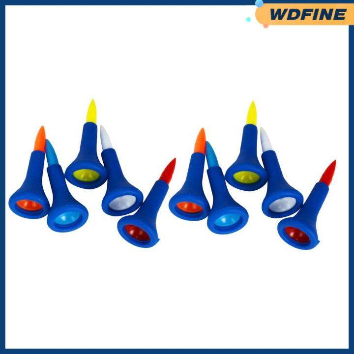 WDFINE 10 Pieces/Set Durable 4.2cm Rubber Cushion Top Golf Tees Random