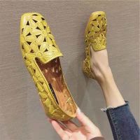 Size 35-42 Square Toe Summer Shoes for Women Embroidery Designer Shoes Soft Slipon Loafers Moccasin Leisure Womens Ballet Flats