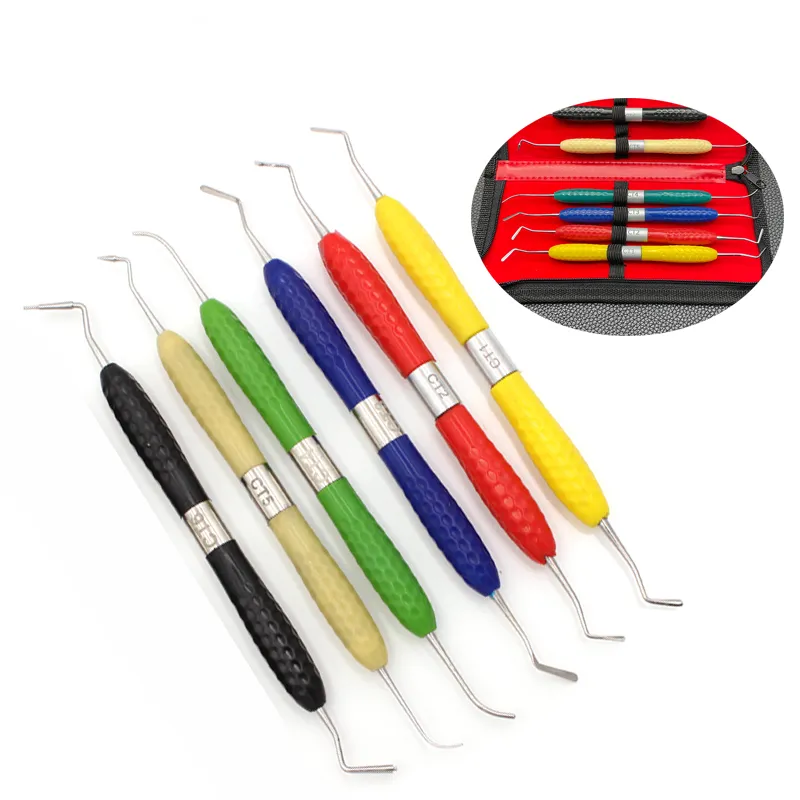 Dental Resin Filler Aesthetic Restoration Silicone Handle 6Pcs