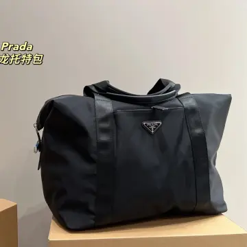 Prada Black Nylon Tessuto Small Boston Bag