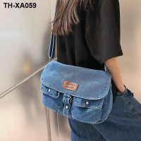 △ and summer new fashion pure fresh inclined shoulder bag denim joker large-capacity single