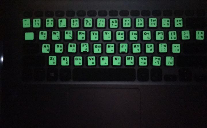 สติกเกอร์คีย์บอร์ด-เรืองแสง-ภาษาไทย-อังกฤษ-thai-english-keyboard-sticker-สติ๊กเกอร์ภาษาไทย