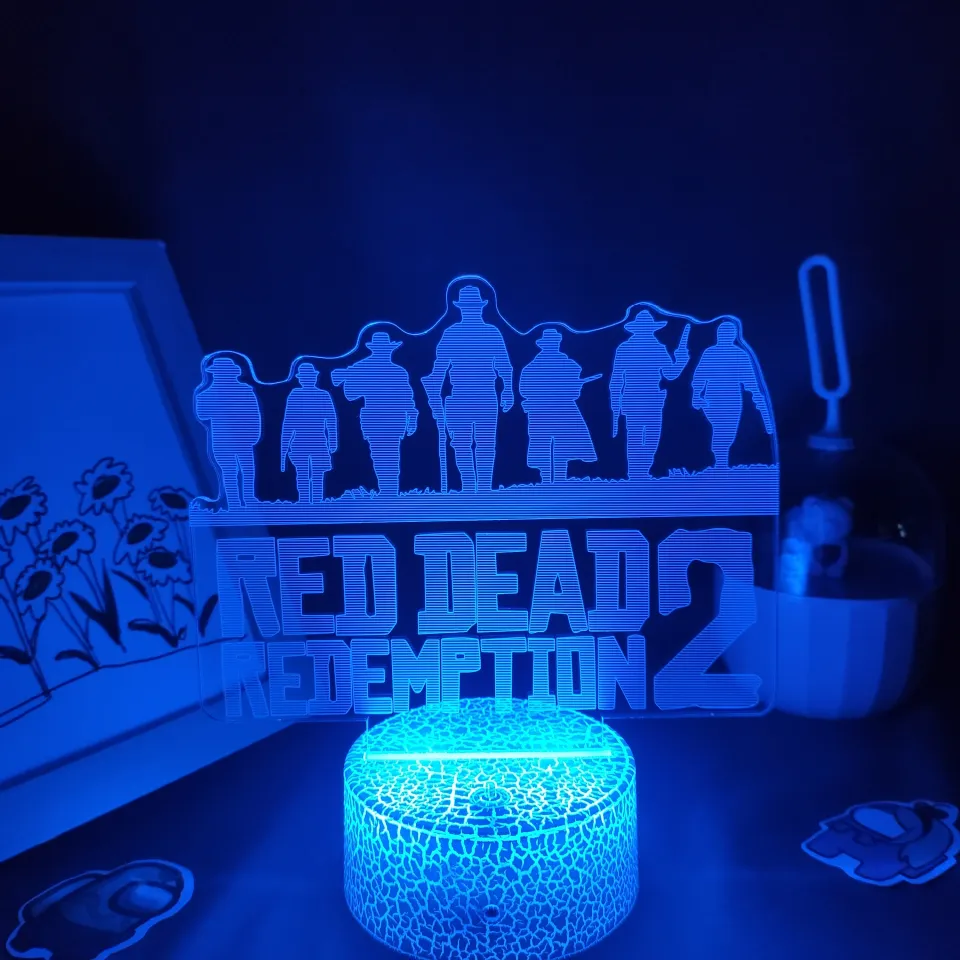 Red Dead Redemptions 2 Game Figure LED RGB Night Light, Game Figure,  Decoração de Mesa, Colorido