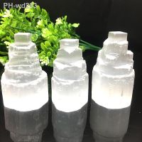 1PC Natural Selenite Lamp White Gemstones Ice Berg Hand Carved Lamp Around Crystal Ore Ornaments Craft Reiki Home Decor Collect