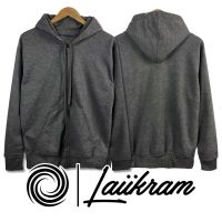 LB03 เสื้อคลุมกันหนาวสีพื้น Hoodie Zipper สีเทา