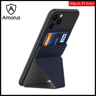 Giá đỡ điện thoại siêu mỏng Amorus có nam châm gắn trên xe hơi với khe cắm thẻ - INTL thumbnail