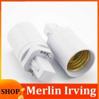 Merlin Irving Shop 1Pcs Retardant G24 To E27 Lamp base bulb G24 Adapter Screw power Holder Converter Light Bulb Socket Halogen CFL Lamp