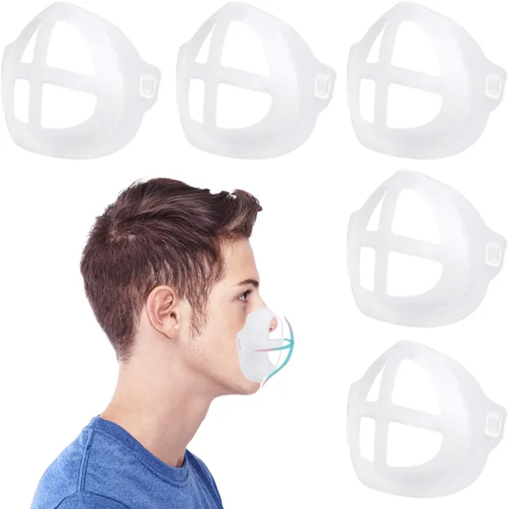 5Pcs Mask Bracket Reusable Dustproof 3D Mask Holder Non-stick Lipstick Mouth  Nose Breathable Mask Filter