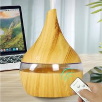 300ML USB humidifier with remote control Electric oil Aromatherapy wood grain Ultrasonic air diffuser with 7 colors lights