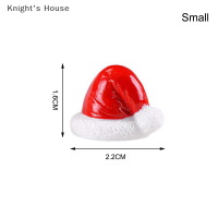 Knights House ของตกแต่งหมวกคริสต์มาสสีแดงเรซิ่นขนาดเล็กภูมิทัศน์ขนาดเล็กสำหรับตกแต่งบนรถบ้านเดสก์ท็อป