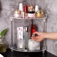 ✐☫☬ Stainless Steel Corner Shelves Toiletries Storage Rack Cosmetic Desktop Storage Bathroom Storage Shelf Punch-free