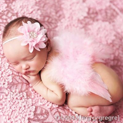 ♂✠♕ hrgrgrgregre Conjunto de asas anjo para bebê recém-nascido cocar headband flor acessórios fotografia crianças 0 a 6 meses