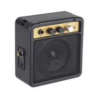 [ammoon]Mini Guitar Amplifier Amp Speaker 1W with 6.35mm Input 1/4 Inch Headphone Output Supports Volume Tone Adjustment Overdrive