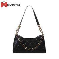 มีสินค้าในไทย?MOJOYCE Women Chain Handbags Solid Lattice Pattern Simple PU Shoulder Underarm Bag