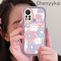 เคส Chenyyka สำหรับ Infinix เคส11S ลายการ์ตูนดอกไม้น่ารักขอบคลื่นดีไซน์ใหม่เคสโทรศัพท์แบบใสกรอบซิลิโคนนิ่มป้องกันเลนส์กล้องเคสโปร่งใสกันกระแทก