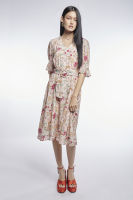 EP เดรสผ้าชีฟองลายดอกไม้ ผู้หญิง | Floral Print Chiffon Dress | 4677