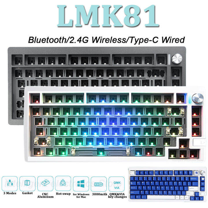Original LMK81 Customized Mechanical Keyboard Kit 81 Keys RGB Hot Swap