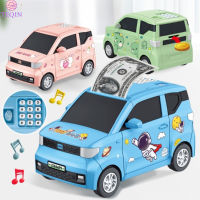 TEQIN new Cartoon Car Piggy Banks Electric Car Model Password Fingerprint Unlock Atm Money Save Gifts For Boys Girls