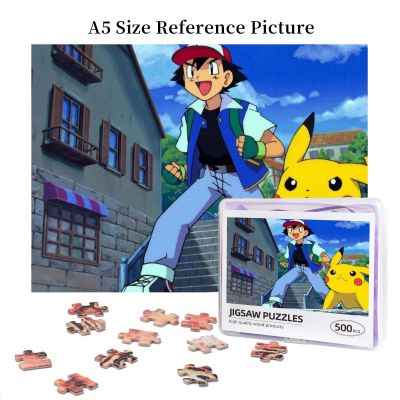 Pokémon Pokemon Ash Ketchum Wooden Jigsaw Puzzle 500 Pieces Educational Toy Painting Art Decor Decompression toys 500pcs