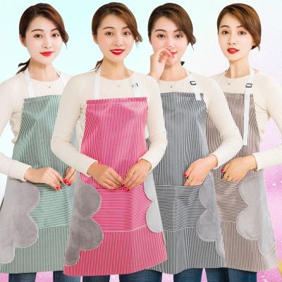 [COD] Apron home kitchen womens waterproof and oil-proof Japanese-style cooking overcoat adult fashion can wipe hands men