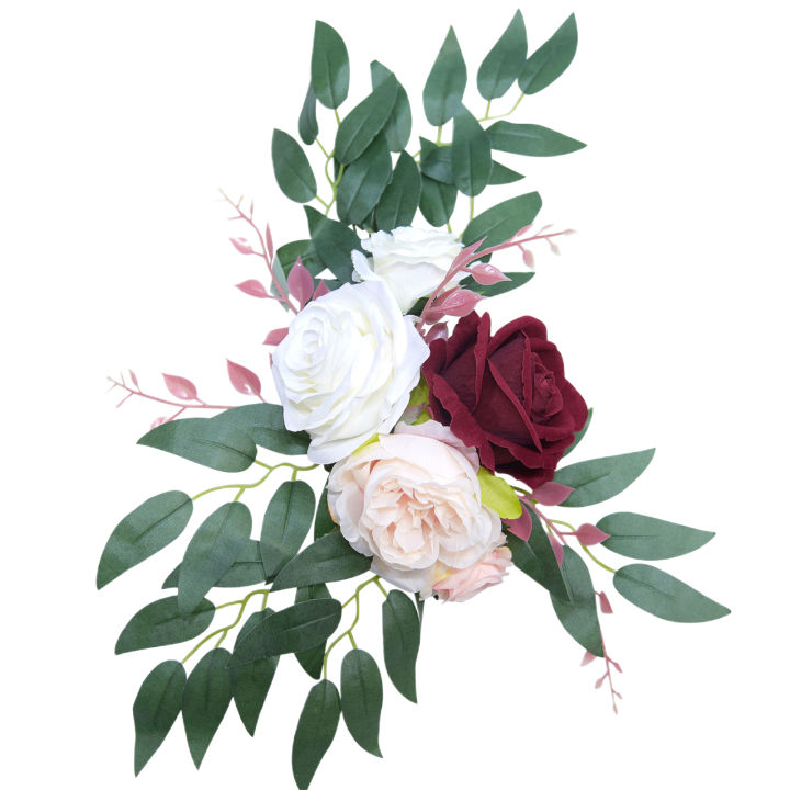 sanwood-ไม้พาย-ดอกไม้ปลอมดอกโบตั๋นงานแต่งงานดอกไม้โค้งอเนกประสงค์