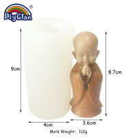 3D Buddhist Monk Silicone Mold DIY Handmade Novice Monk Shape Plaster Clay Candle Making Mould Buddha Statu Crafts Decoration