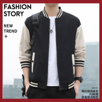 Baseball Collar Mens Jacket 2023 New Spring And Autumn Handsome Round Neck Casual All-Match Collar Jacket For Men