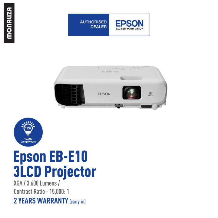 Epson EBE10 XGA 3LCD Projector Lazada