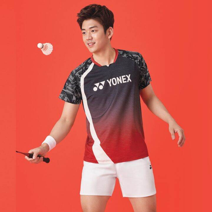 yonex-เสื้อผ้ากีฬาแบดมินตันสำหรับผู้ชายและผู้หญิงแห้งเร็วเสื้อผ้าฝึกซ้อมฟิตเนส-yonex-เสื้อผ้าพิมพ์ลายทีม-yy