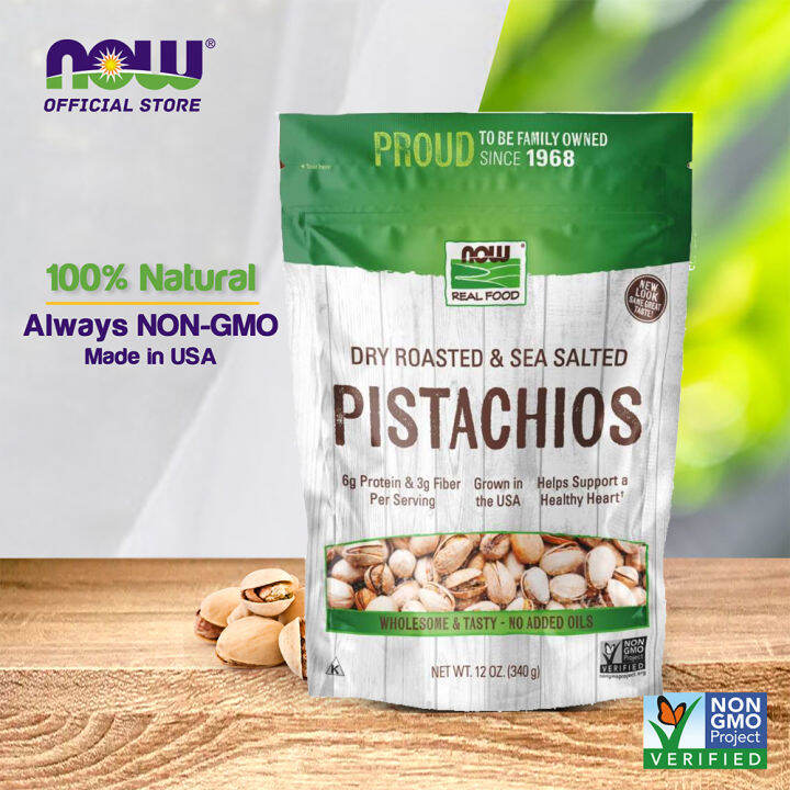 NOW Foods, Pistachios, Roasted with Sea Salt, Source of Protein, Fiber