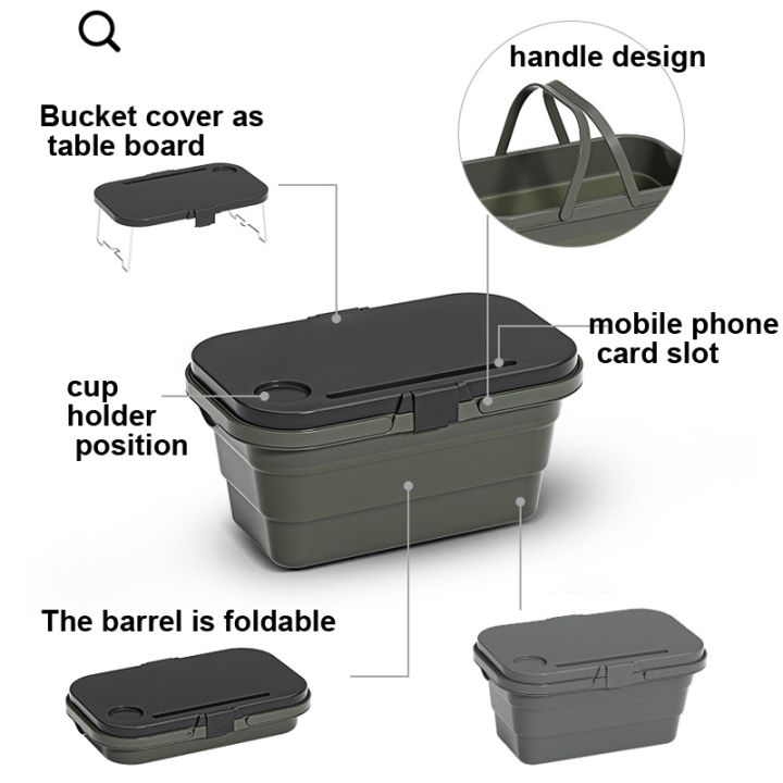 ตั้งแคมป์น้ำพกตะกร้าตะกร้าปิกนิกกล่องพับกลางแจ้งสามารถใช้เป็นตาราง