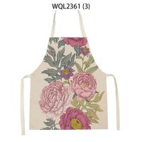 Plant Flower Rose Pattern Linen Sleeveless Waist Apron Home Decoration Apron Kitchen Baking Cooking Cleaning Delantal фартук