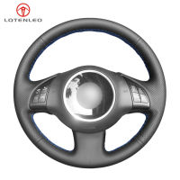 LQTENLEO Black PU Artificial Leather Hand Sew Car Steering Wheel Cover For Fiat 500 2007-2015 500e 2014-2018 500C 2014-2017