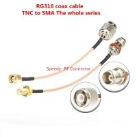 RG316 Coax Cable SMA To TNC Male Female Right Anlge Connector TNC To SMA Crimp for Extension Cable Low Loss Fast Delivery Brass