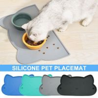 Cat Food Mat Non-Slip Waterproof with Raised Edge Leak-proof Keep Tidy Pet Feeding Mat Dog Cat Supplies