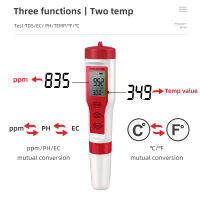 4 In 1 PH Meter Phtdsec อุณหภูมิ Digital Water Quality Monitor Tester สำหรับสระว่ายน้ำน้ำดื่ม Aquariums