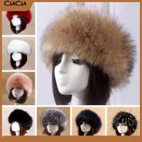 CUCU Ladies Ski Hats Earwarmer Faux Fur Headband Hat Thick Fluffy Women Russian Cap