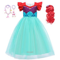 Mermaid Ariel Princess Girl Dress Cosplay Costumes for Kids Party Baby Girl Mermaid Dress Up Sets Children Halloween Clothing