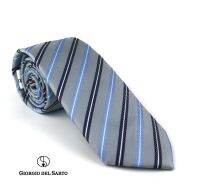 Giorgio Del Sarto Necktie 7.5cm Grey Fabric Texture เนคไทสีเเทามีเท็กเจอร์