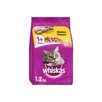 อาหารแมว WHISKAS CAT FOOD วิสกัส อาหารแมว ชนิดแห้ง แบบเม็ด  อาหารแมว สูตรแมวโต, 1.2 กิโลกรัม สำหรับแมวโตอายุ 1 ปีขึ้นไป