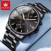 OLEVS 2886 Sport Quartz Watches For Men Waterproof Stainless Steel Band Men Wristwatches Luminous Chronograph Calendar