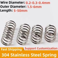 ❈▫✠ Stainless Steel Compression Spring Wire Diameter 0.2mm 0.3mm 0.4mm 304 SUS Shock Absorbing Pressure Return Compressed Springs