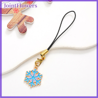 JointFlowers พวงกุญแจจี้โลหะห่วงแขวนรูปการ์ตูนน่ารักรูปซานตาคลอสเคสโทรศัพท์ขนาดเล็กป้องกันการสูญหายโซ่สายคล้องแทบข้อมือ