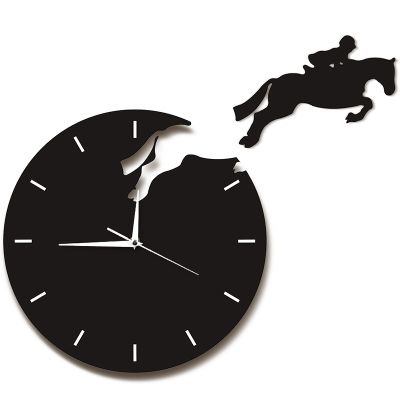 [24 Home Accessories] นาฬิกาแขวนผนังงานศิลปะสำหรับตกแต่งนักขี่ม้านาฬิกาออกแบบนาฬิกา3D